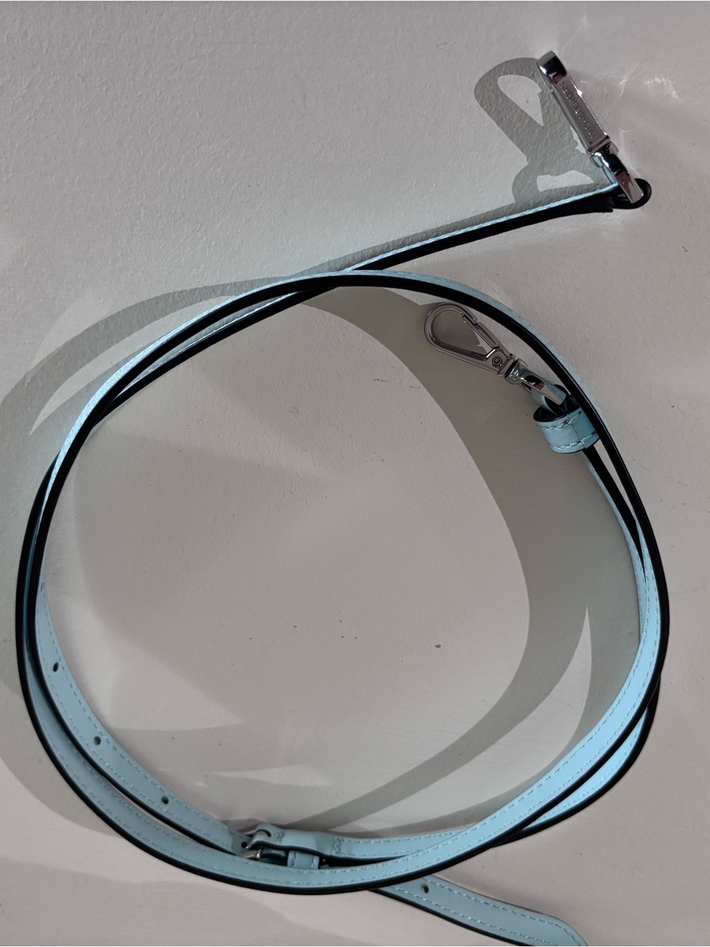 Michael Kors mint / turquoise purse strap silver hardware  Like new
